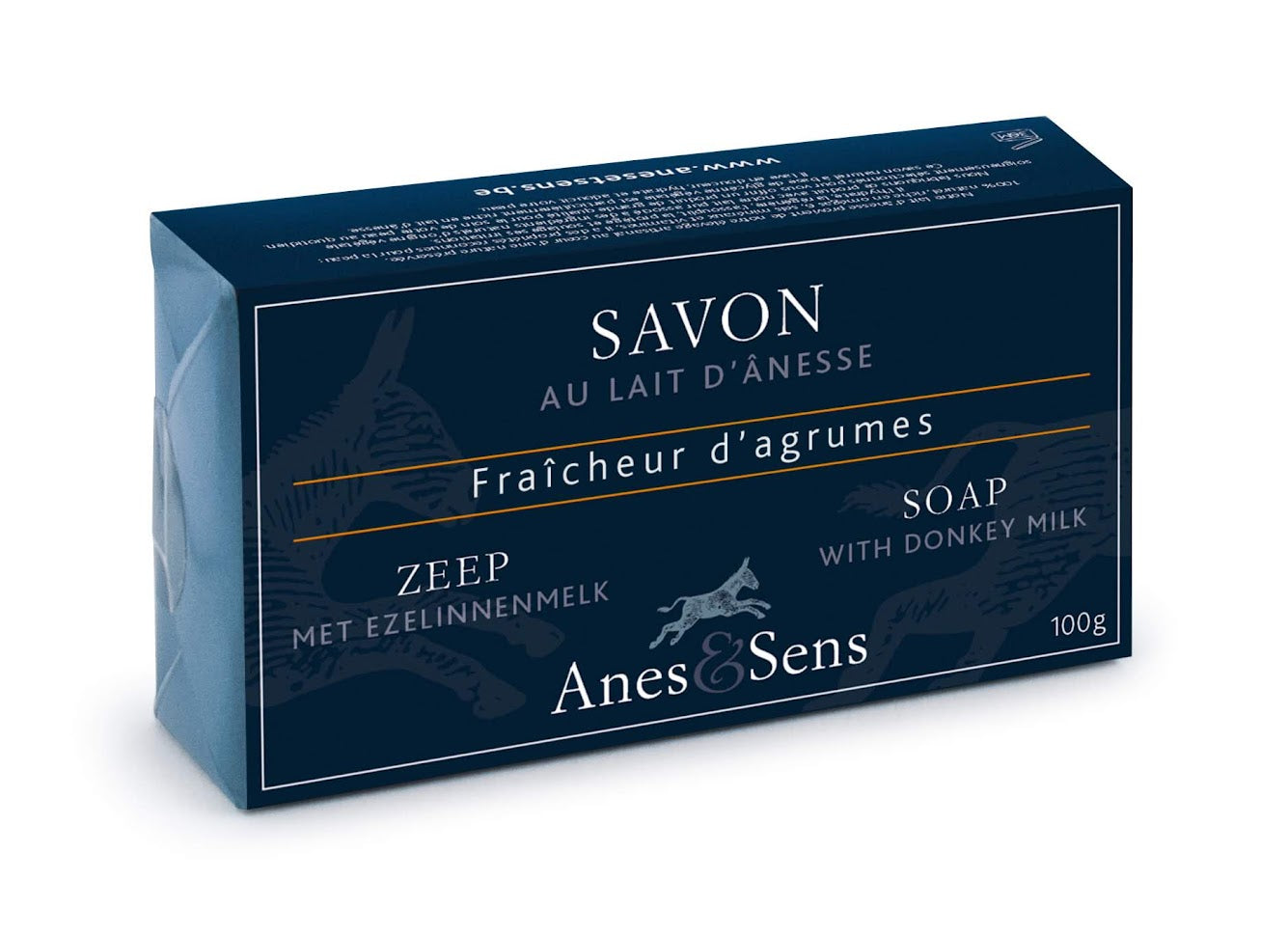 Savon au lait d'ânesse, parfum fraicheur d’agrumes 100g